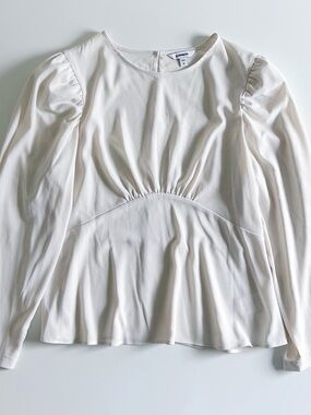Express Cream White Peplum Corsette Style Blouse - L